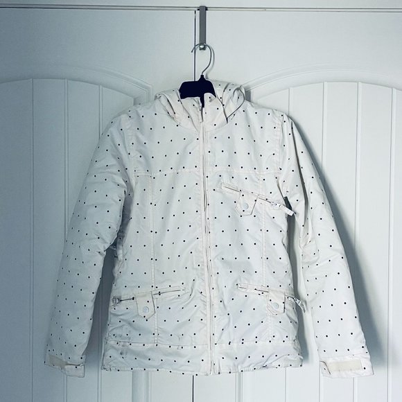 Powder Room Jackets & Coats Powder Room Womens Snow Jacket In White Dot Poshmark